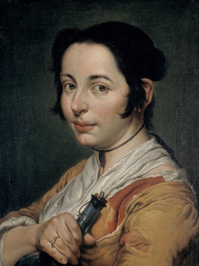 Young Peasant Woman Holding a Wine Flask by Giacomo Ceruti